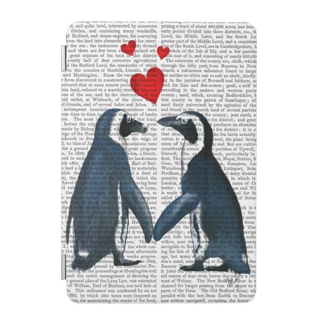 Penguins With Love Hearts iPad Mini Cover (Front)