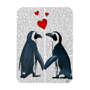 Penguins With Love Hearts Magnet