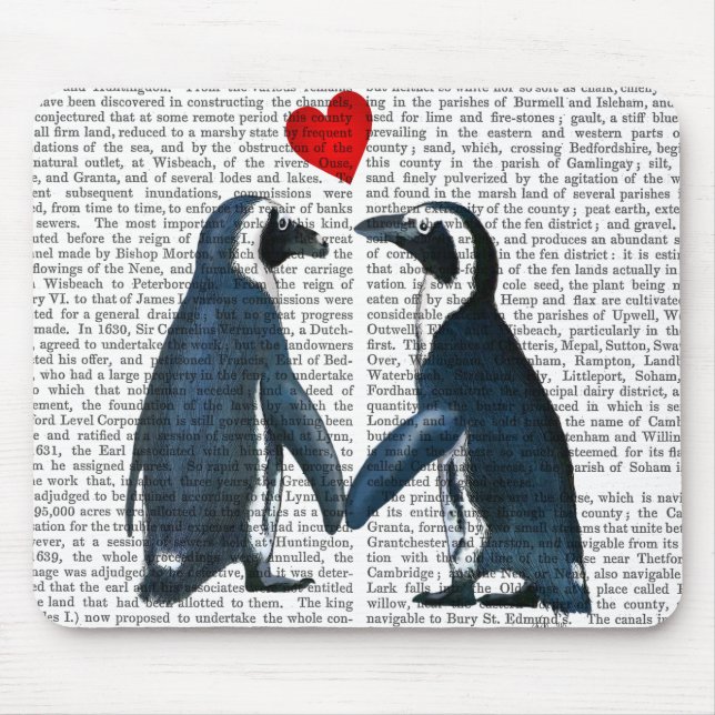 Penguins With Love Hearts Mouse Pad (Front)