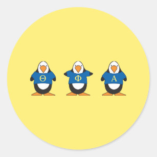 Penguins with Shirts Classic Round Sticker