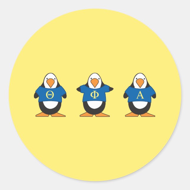 Penguins with Shirts Classic Round Sticker (Front)