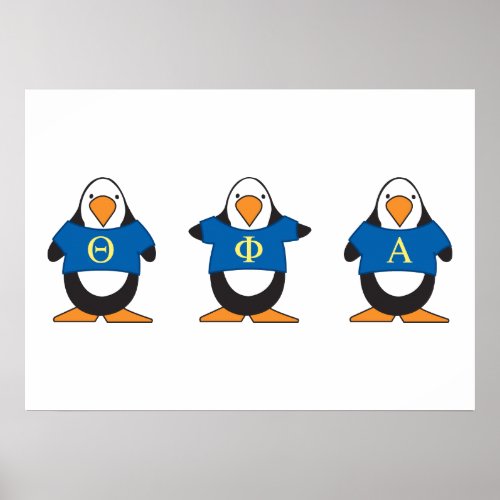 Penguins with Shirts Poster
