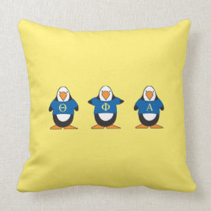 Penguins with Shirts Throw Pillow