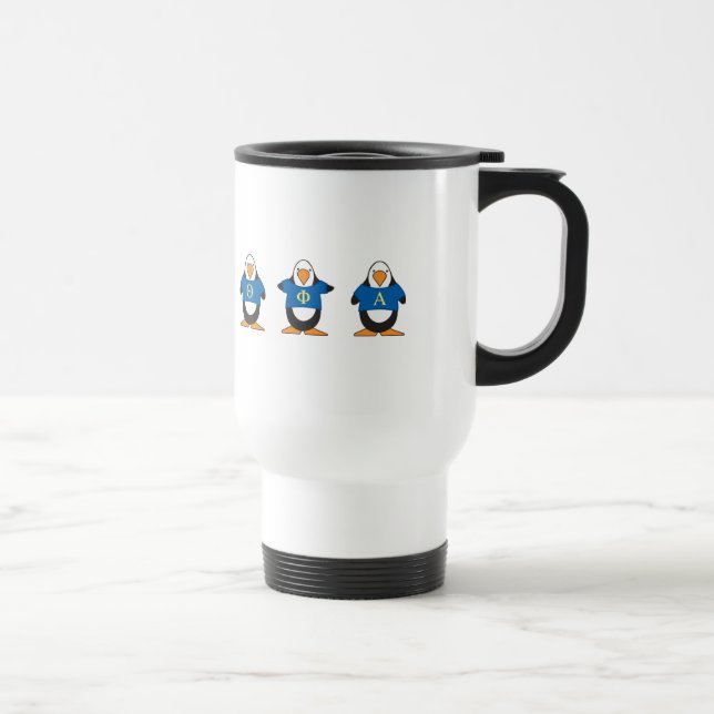 Penguins with Shirts Travel Mug (Right)