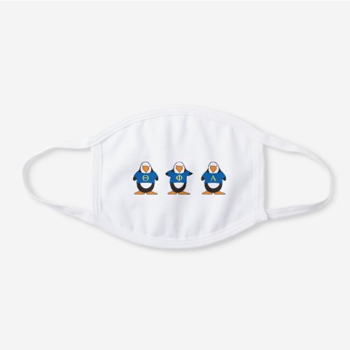 Penguins with Shirts White Cotton Face Mask