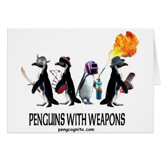 penguins with weapons cards (Front Horizontal)