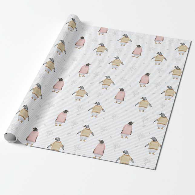 Penguins Wrapping Paper (Unrolled)