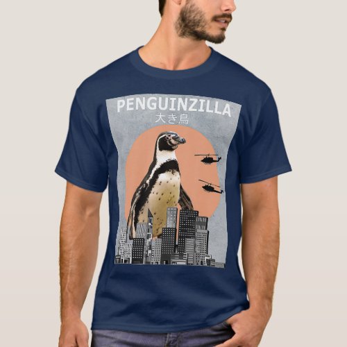 Penguinzilla Penguin Bird Funny Gift T_Shirt