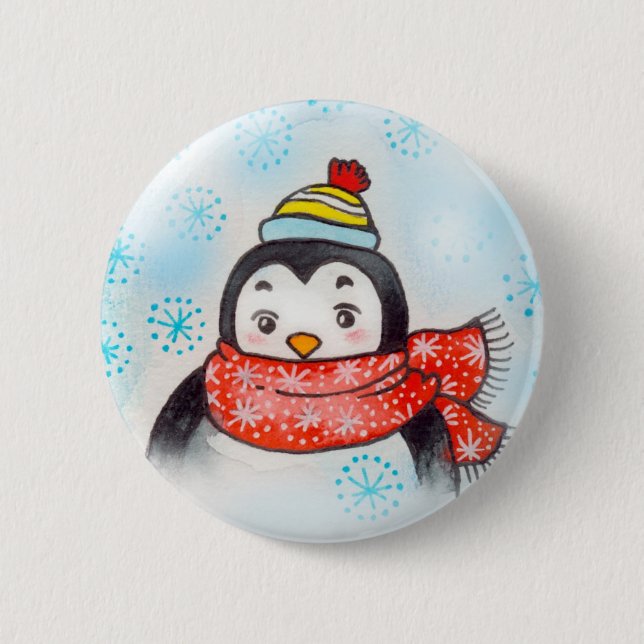 Pengu's Greetings Button (Front)