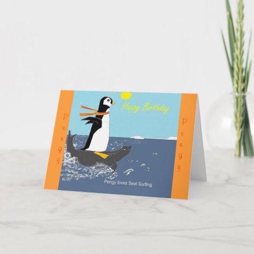 Pengy The Penguin Birthday Card Card