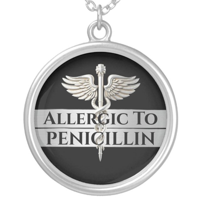 Penicilin allergy alert emergency jewelry caduceus (Front)
