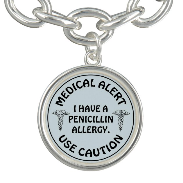 Amazon.com: Deep Stamped Customizable, Penicillin Allergy, Medical Alert  Identification Bracelet, Stainless Steel, 8