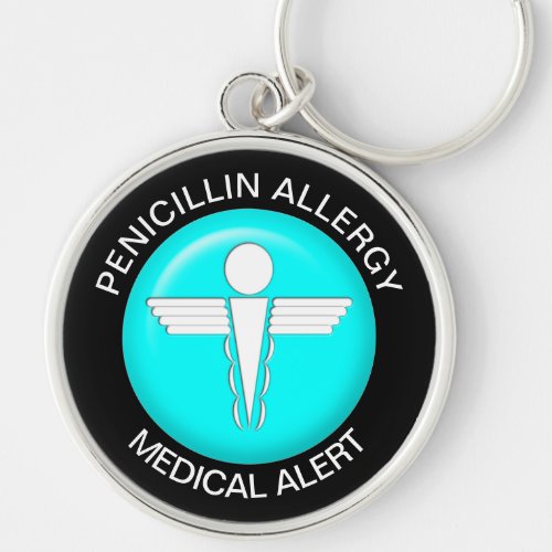 Penicillin Allergy Medical Alert _ Button Keychain