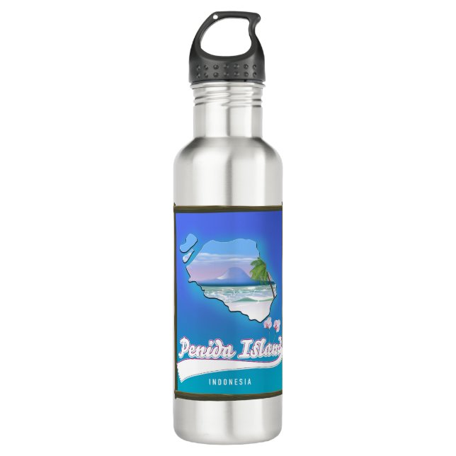 Penida Island Indonesia Stainless Steel Water Bottle (Front)
