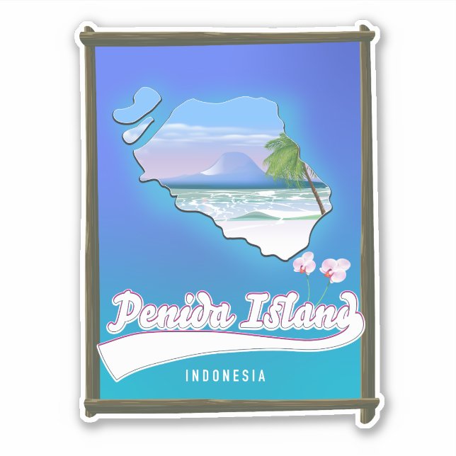 Penida Island Indonesia Sticker (Front)