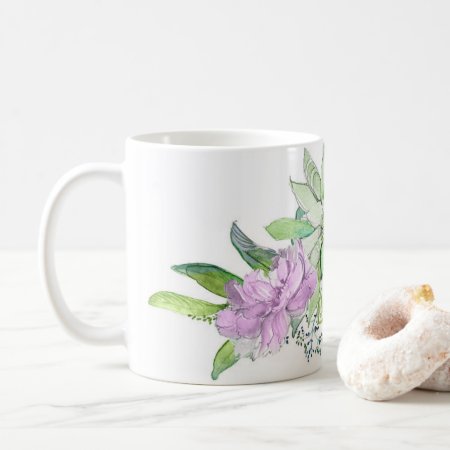 Penies And Succulent Coffee Mug