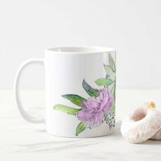 Penies and Succulent Coffee Mug (With Donut)