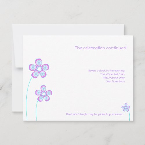 Penina Bat Mitzvah Reception Card Announcements