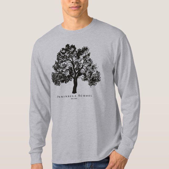 Peninsula Long Sleeve Grey T-Shirt (Front)