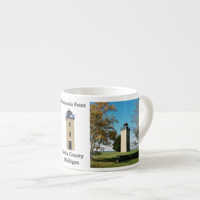 Peninsula Point Lighthouse espresso mug (Front Right)