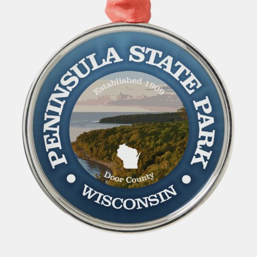 Peninsula State Park SP Metal Ornament