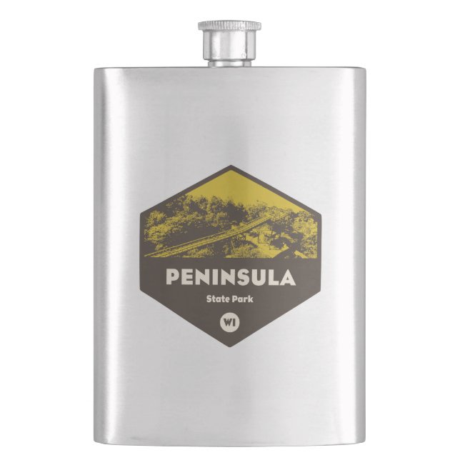 Peninsula State Park Wisconsin Flask (Front)