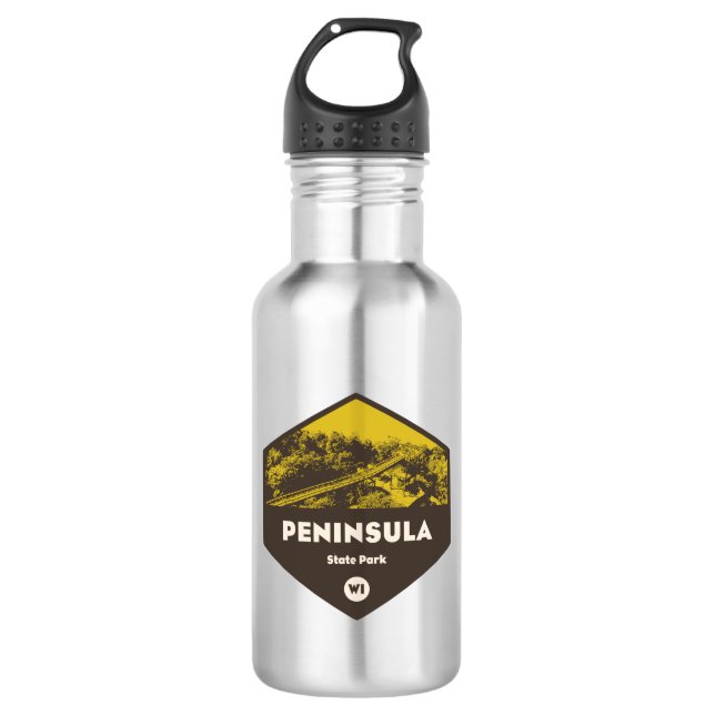 Peninsula State Park Wisconsin Stainless Steel Water Bottle (Front)