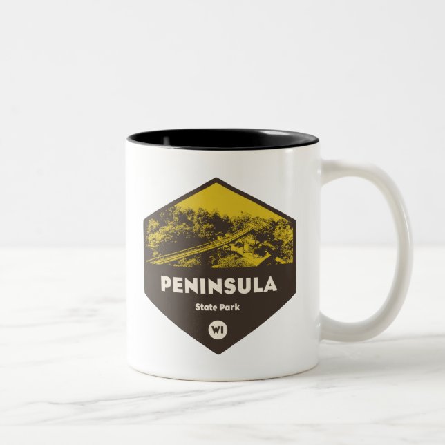 Peninsula State Park Wisconsin Two-Tone Coffee Mug (Right)