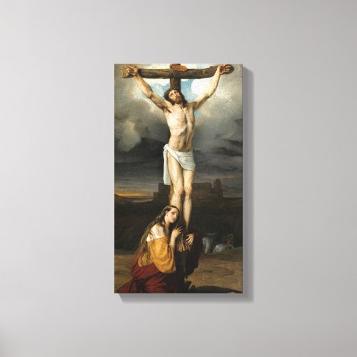 Penitent Magdalene at the Foot of the Cross Canvas Print