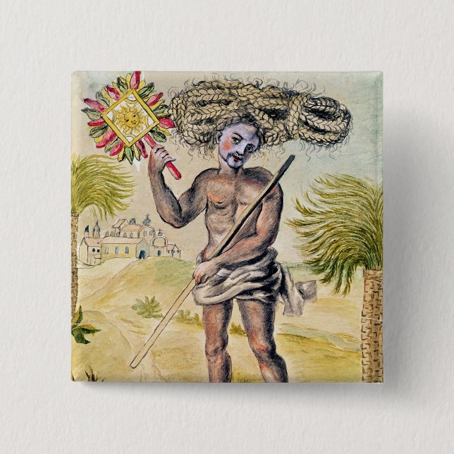 Penitent man in India Pinback Button (Front)