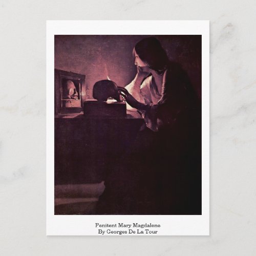 Penitent Mary Magdalene By Georges De La Tour Postcard