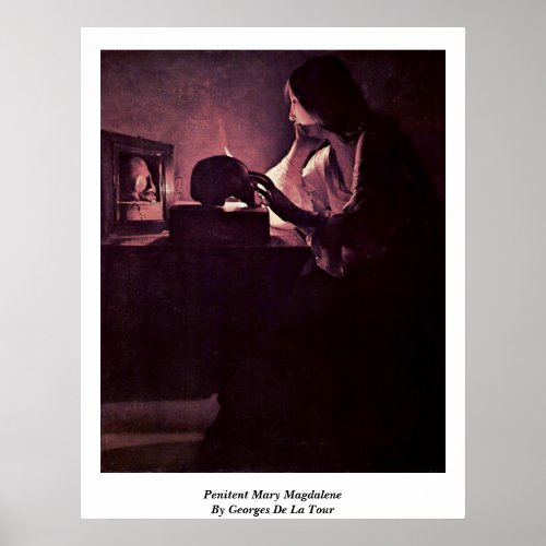 Penitent Mary Magdalene By Georges De La Tour Poster