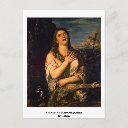 Penitent St Mary Magdalene By Titian Postcard