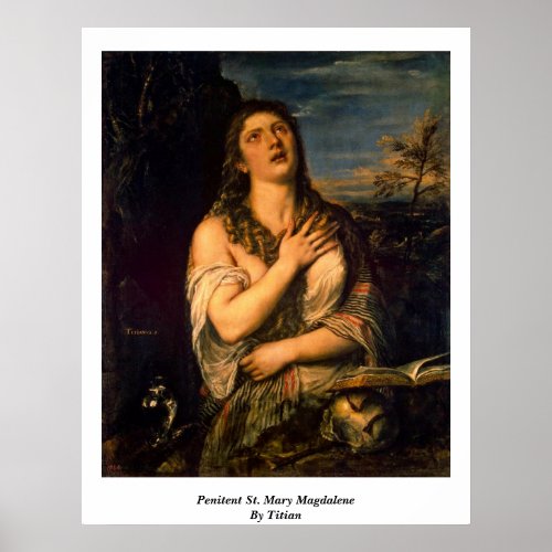Penitent St Mary Magdalene By Titian Poster