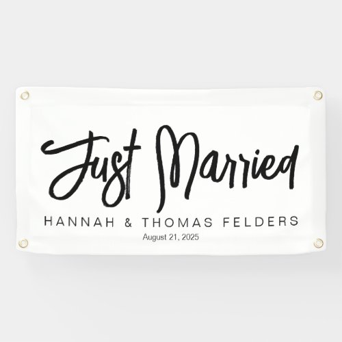 Penmanship Just Married Car Banner