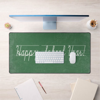 Penmanship On Green Chalkboard Desk Mat