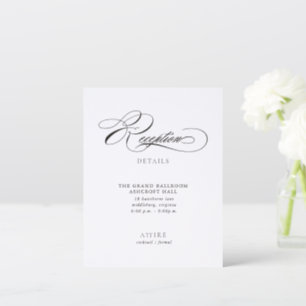 Penmanship Wedding Reception Details Letterpress Enclosure Card