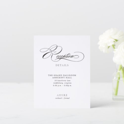 Penmanship | Wedding Reception Details Letterpress Enclosure Card