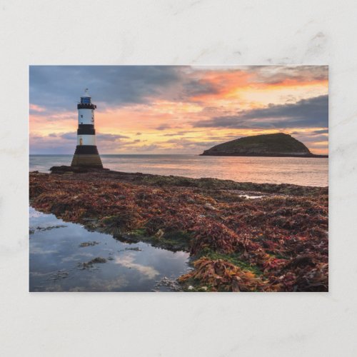 Penmon Lighthouse Sunrise  Puffin Island Postcard