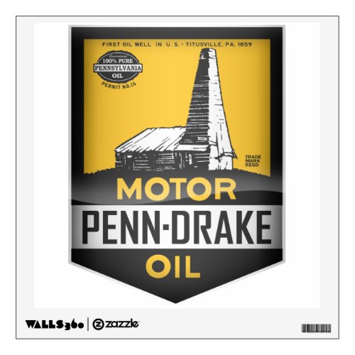 Penn Drake Motor Oil vintage sign crystal version Wall Sticker