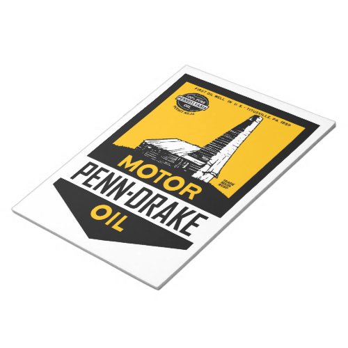 Penn_Drake Motor Oil vintage sign notepad
