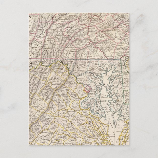 Penn, NJ, Md, Dela, DC, Virginia Postcard (Front)