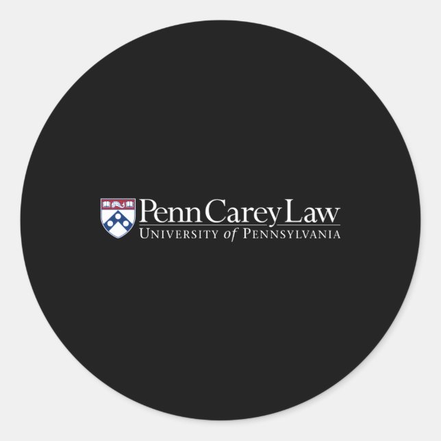 Penn Quakers Carey Law Team Color Classic Round Sticker (Front)