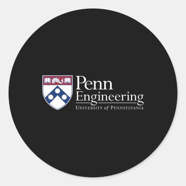 Penn Quakers 'S School Of Engineering Classic Round Sticker (Front)