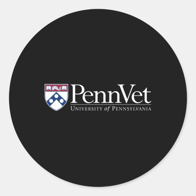 Penn Quakers 'S Veterinary School Classic Round Sticker (Front)