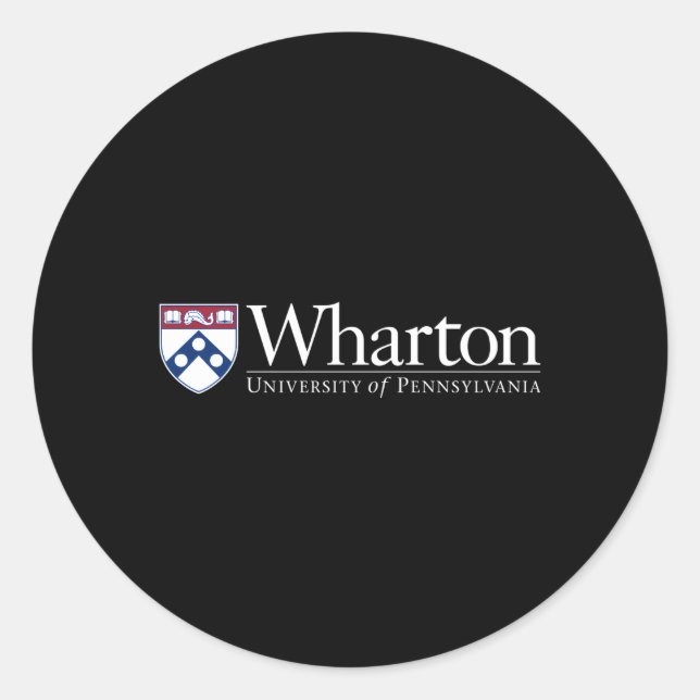 Penn Quakers 'S Whon School Of Business Classic Round Sticker (Front)