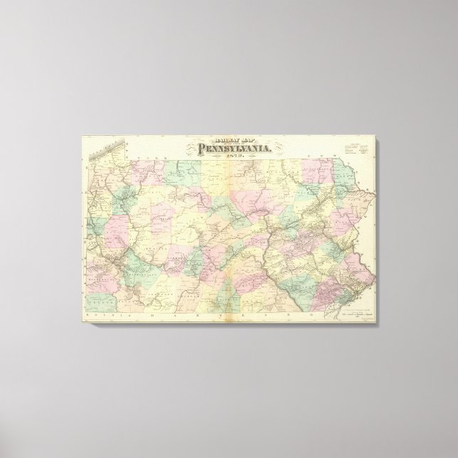 Penn railway map canvas print (Front)