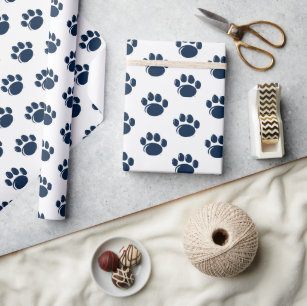 Loving Floral & Foliage Pet Paw Print Wrapping Paper Sheets