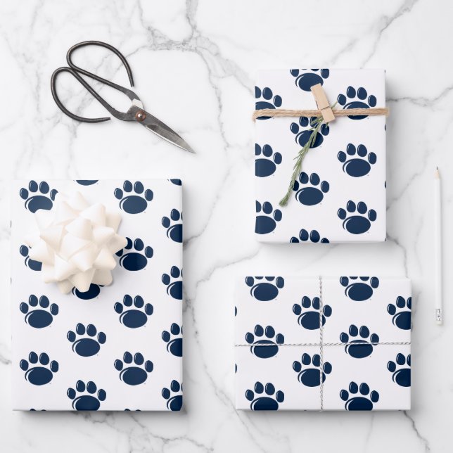 Penn State Nittany Lion Paw Wrapping Paper Sheets (Front)