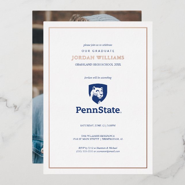 Penn State University Foil Invitation (Front/Back)